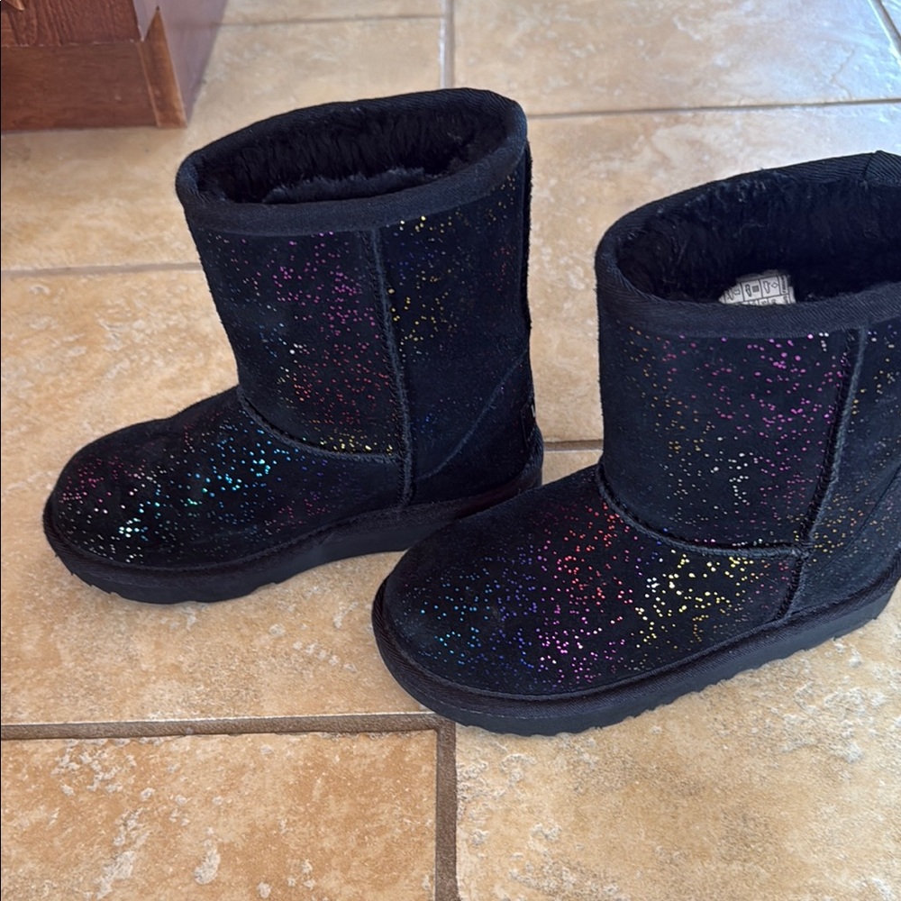UGG Black Boots with Glitter Accents